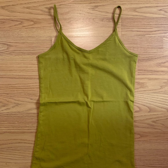 Chartreuse V Spaghetti Strap Tank - Picture 1 of 3